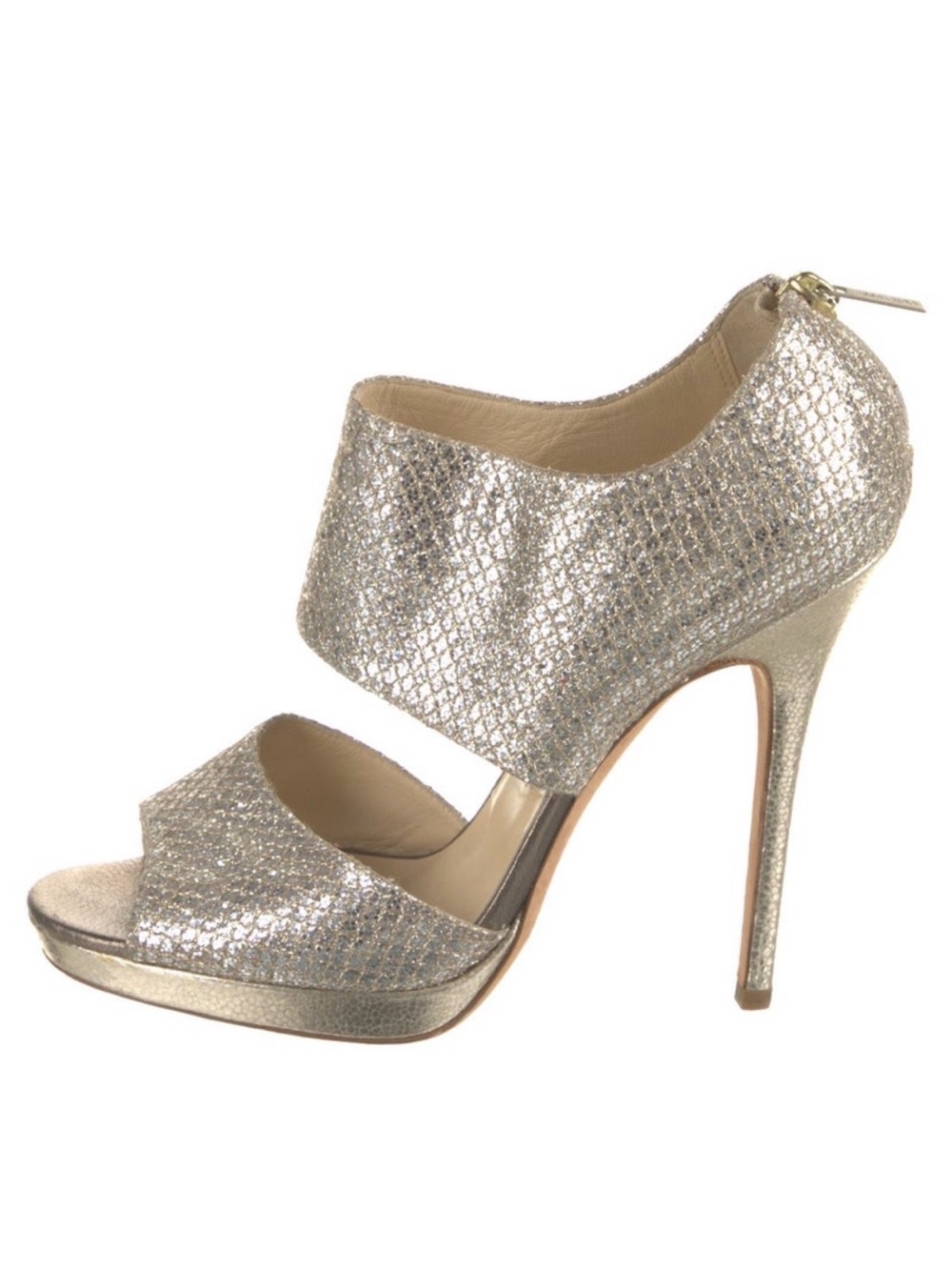 Jimmy Choo Glitter Fabric Champagne  Heels